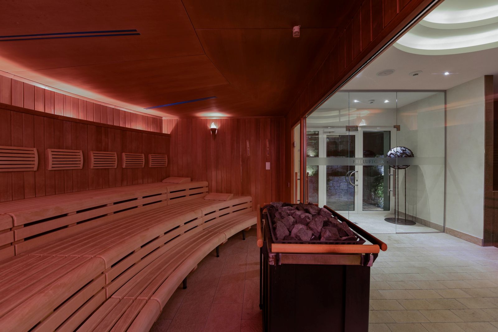 Hotel Cresta Palace, St Moritz - large sauna in the hotel wellness area